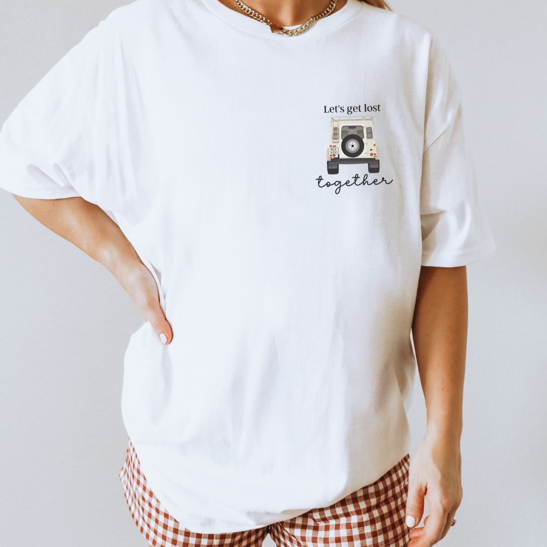 Bügelbild Camper Van Aufnäher Reise - Geschenk Shirt verzieren Iron On Patch "Let's get lost together"