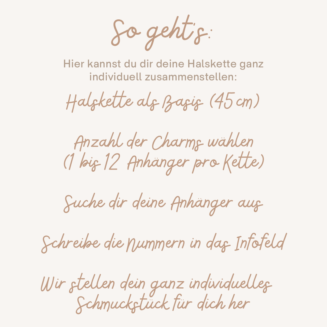 Halskette mit Charms Mix & Match Anhänger - mit Wunsch-Charms