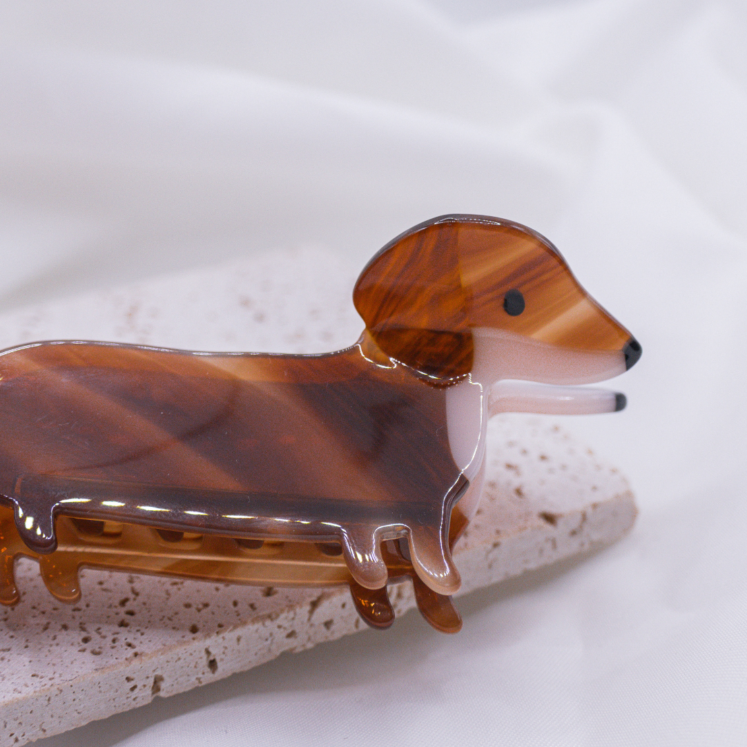 Haarklammer Dackel Hund Haarkralle - Hairclip witziges Haaraccessoire Dachshund Hunderasse