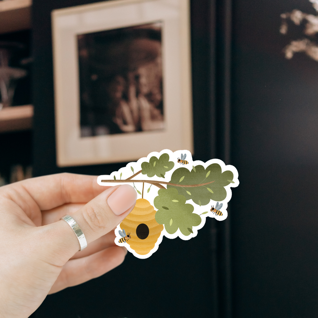 Sticker Bienen Vinyl - Aufkleber Bienenstock Kiss Cut