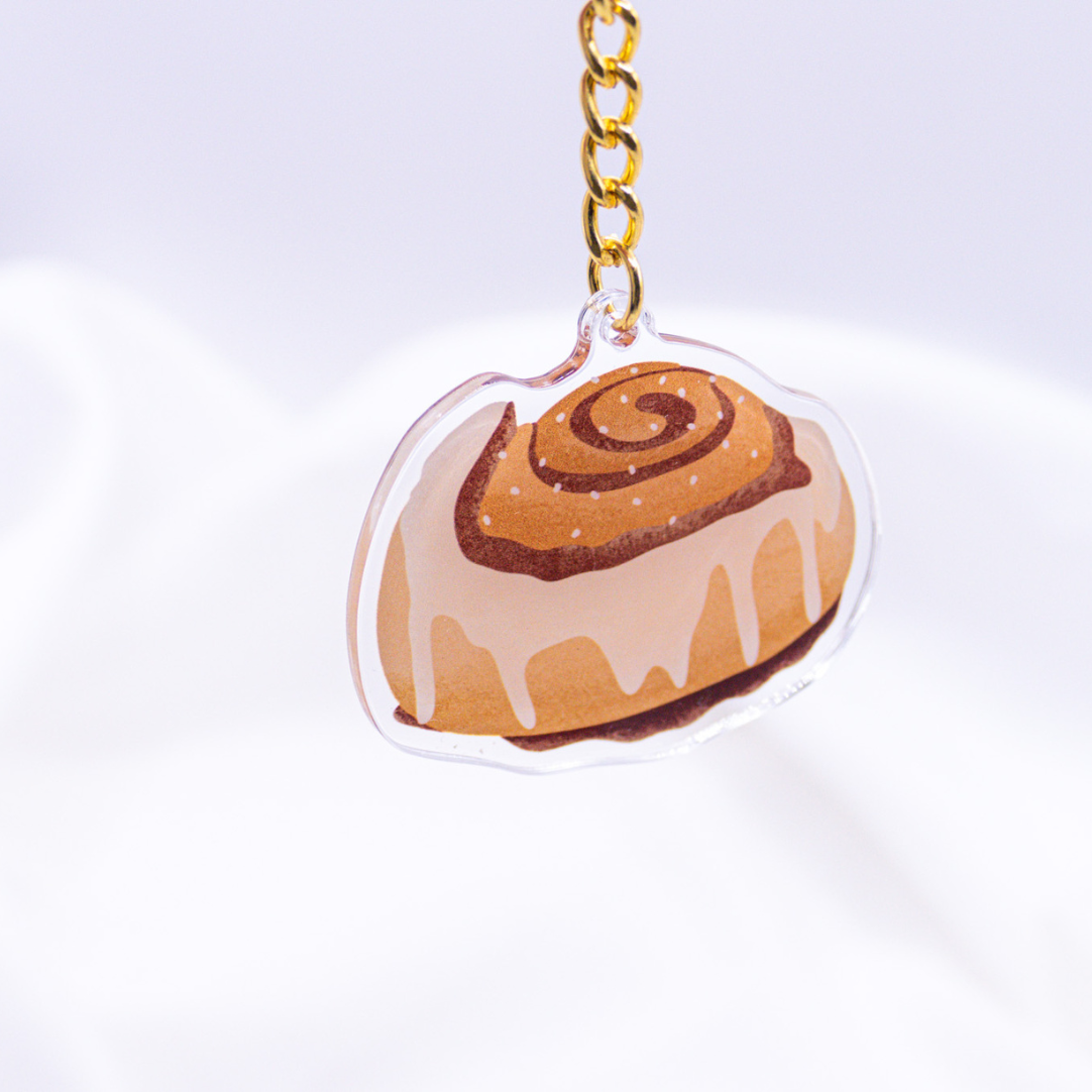 Schlüsselanhänger Zimtschnecke Schweden Acryl - Geschenk Einzug Schweden Kanelbulle
