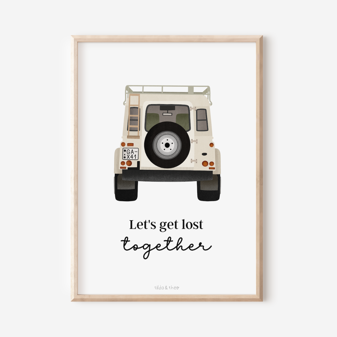 Poster Camper "Let's get lost together" - Reise & Abenteuer - Camper Van