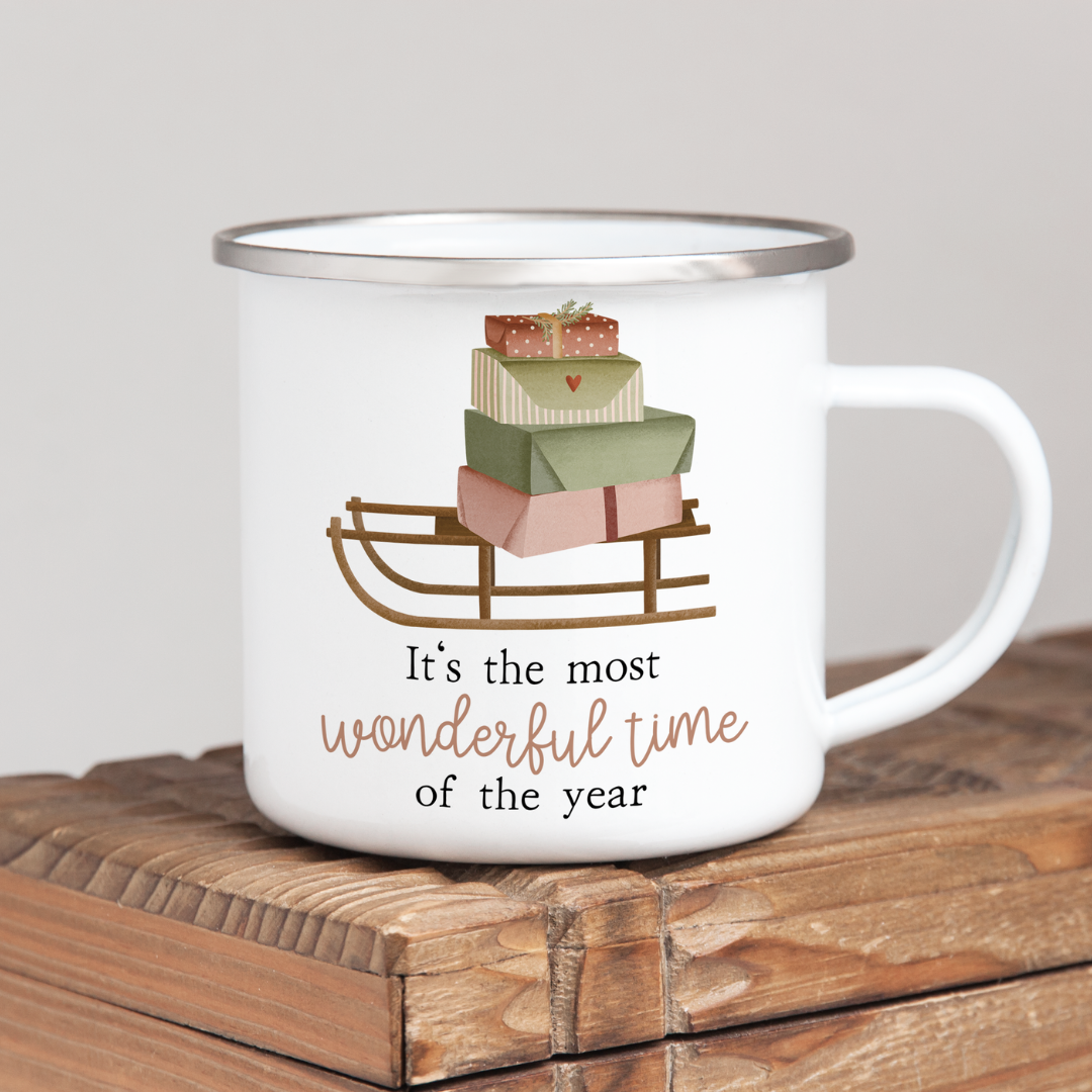 Tasse Weihnachten Schlitten Geschenke - Cottagecore Tasse Kaffeetasse Winter