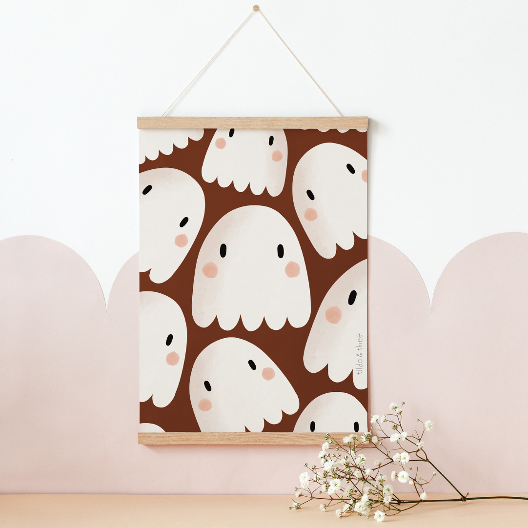 Poster Geister Halloween Gespenster Herbst - Halloween Geist Print