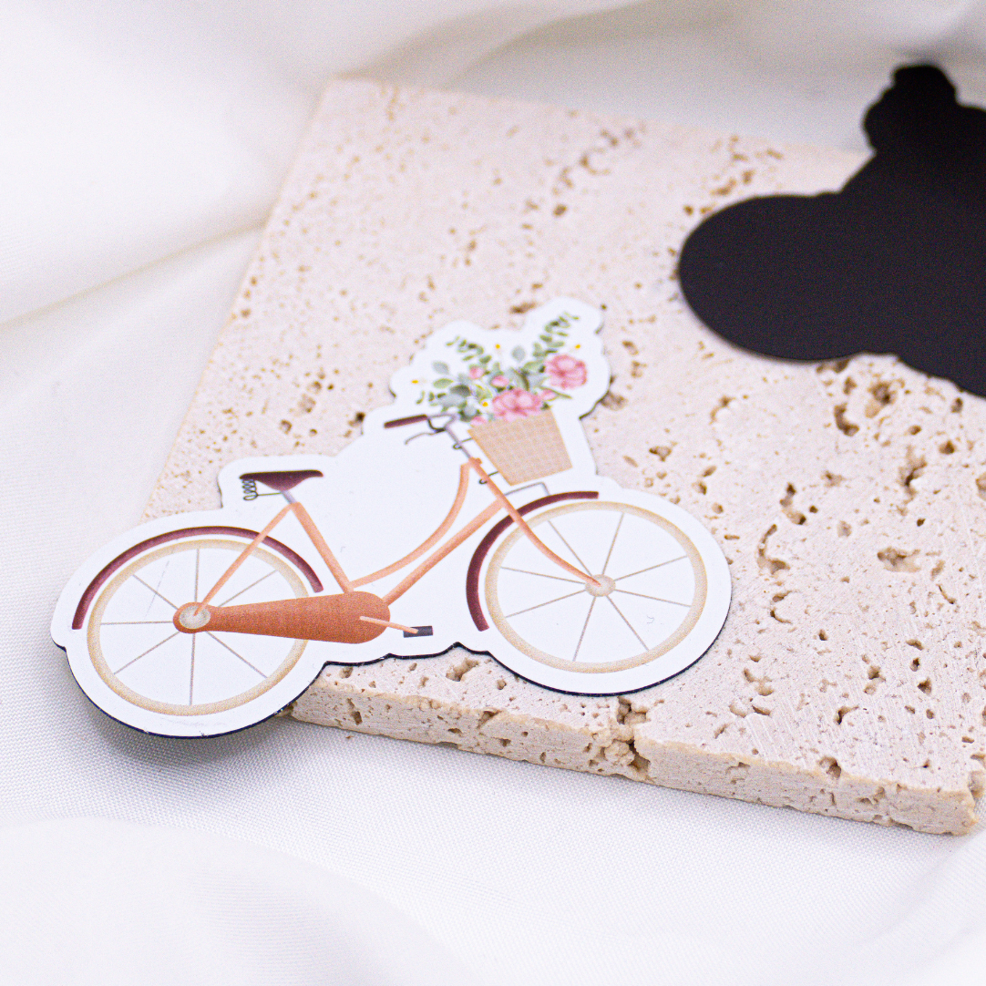 Magnet Fahrrad Blumen - Kühlschrankmagnet Fahrrad Geschenk