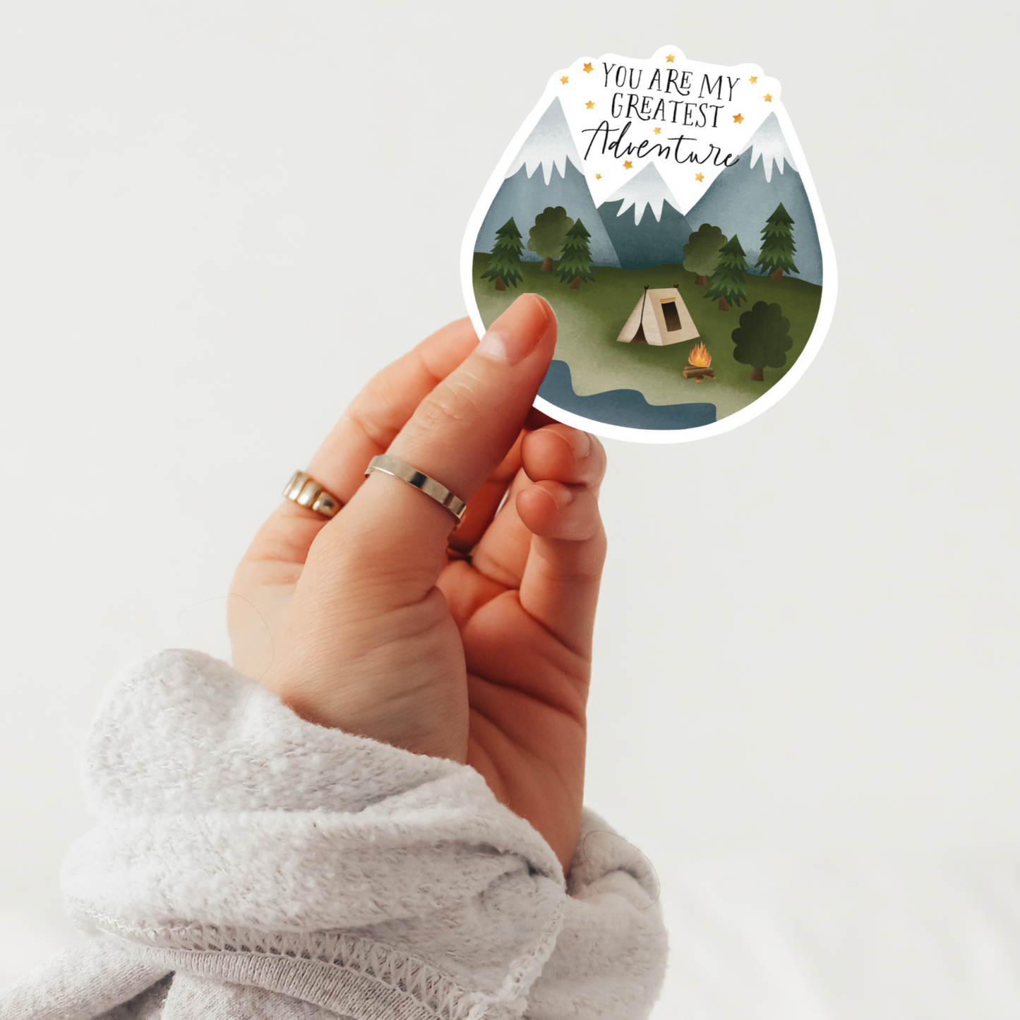 Sticker Abenteuer Zelten Vinyl XXL Reise Aufkleber Liebe KissCut - My greatest Adventure Sticker