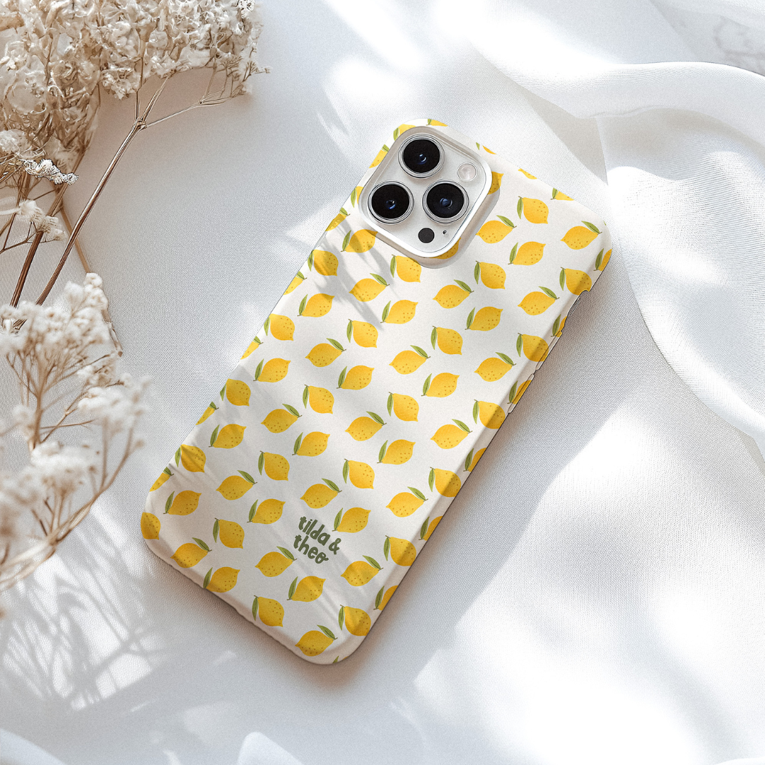 Handyhülle Zitrone Sommer für iPhone - Hard Case Hülle Zitronenmuster Limone