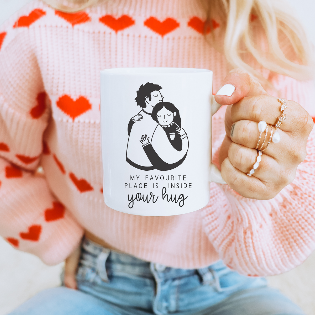Mug couple hug - enamel mug 0.3 ml