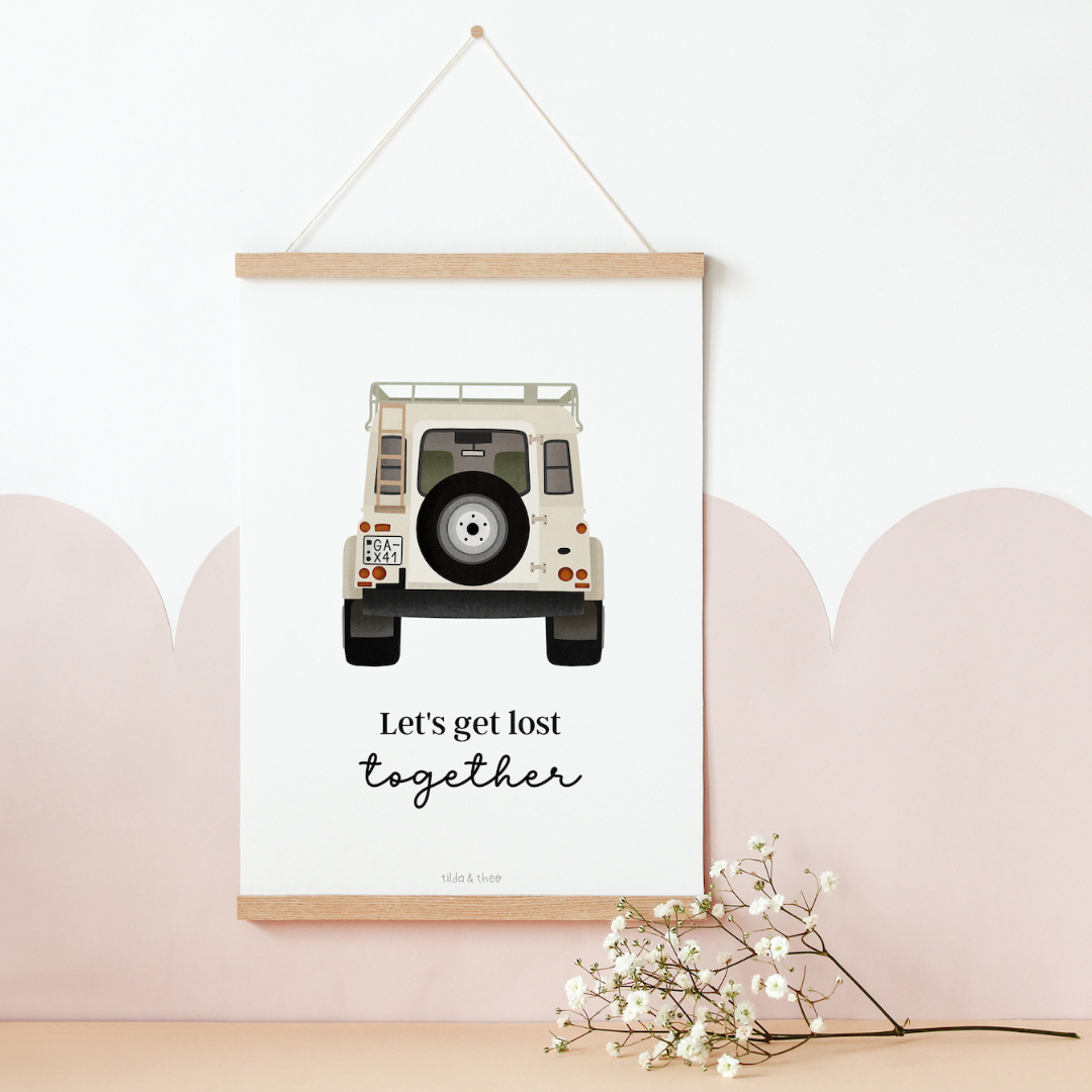 Poster Camper "Let's get lost together" - Reise & Abenteuer - Camper Van