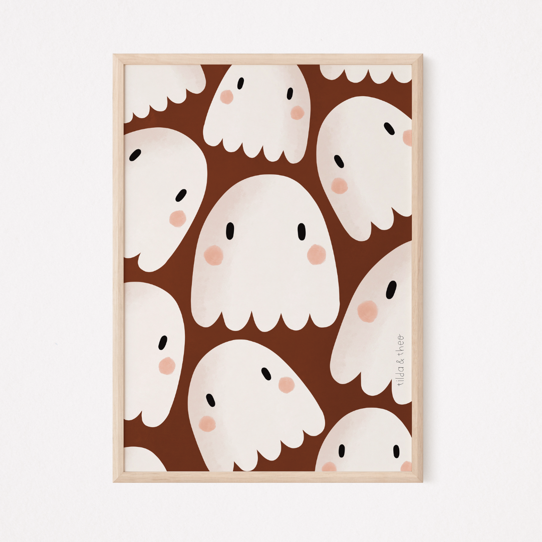 Poster Geister Halloween Gespenster Herbst - Halloween Geist Print