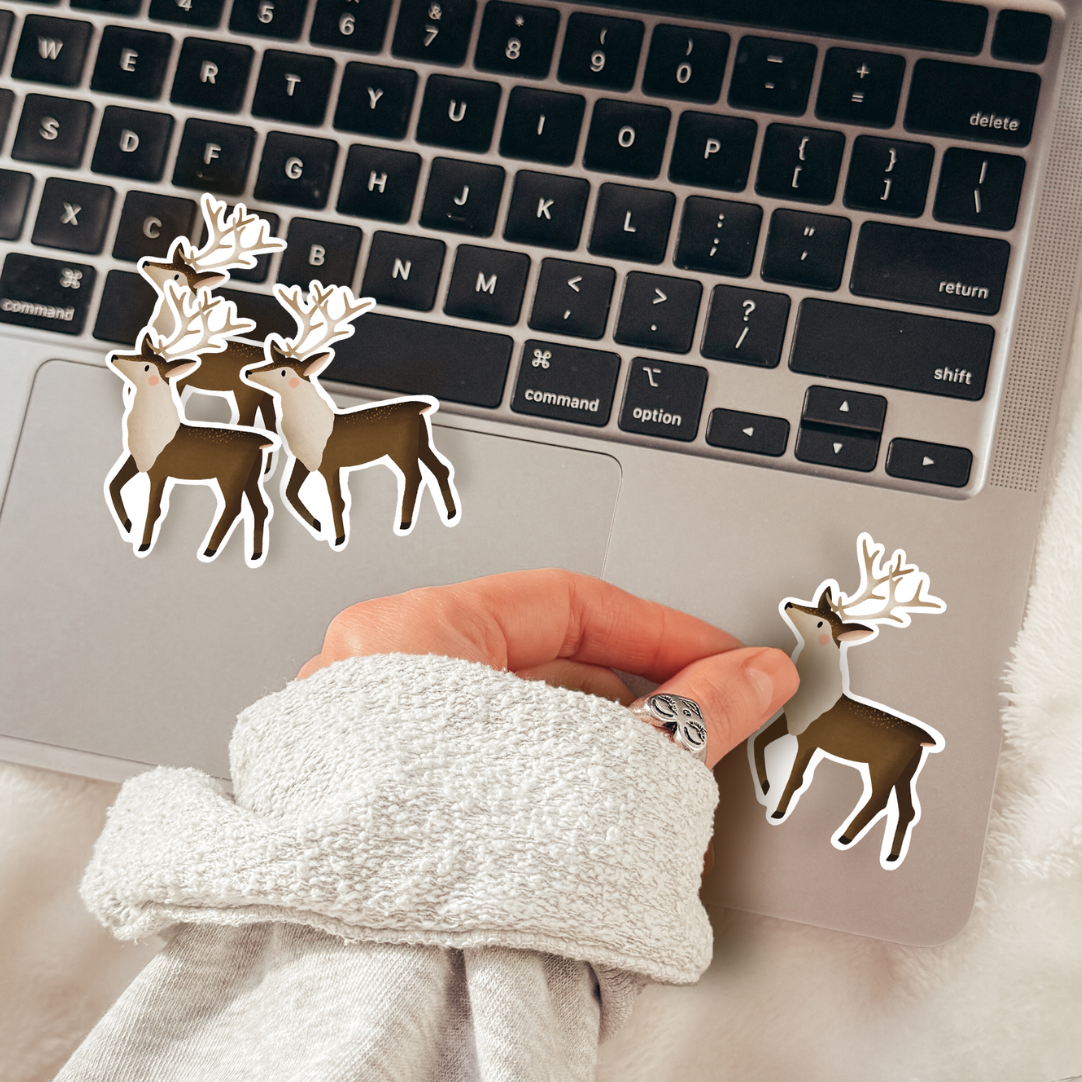 Vinyl Sticker Rentier Norwegen - Aufkleber Hirsch Weihnachten KissCut - Wasserflaschenaufkleber Skandinavien
