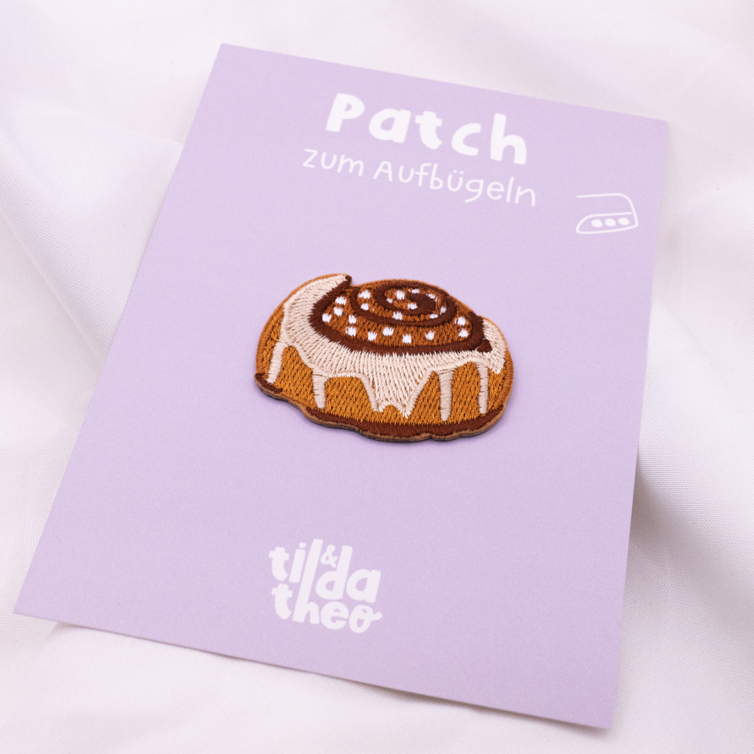 Patch Zimtschnecke Aufnäher Schweden Shirt bedrucken - Kanelbulle Geschenk Shirt verzieren Iron On Patch Schwedengeschenk