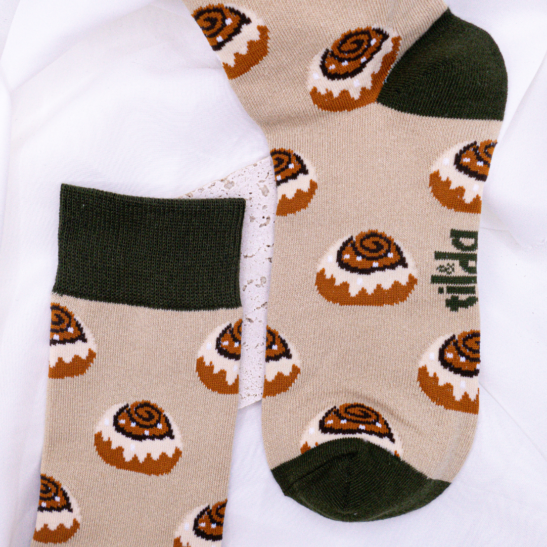 Socken Zimtschnecke Baumwollsocken Schweden Kanelbulle - Zimtschneckensocke witziges Accessoire