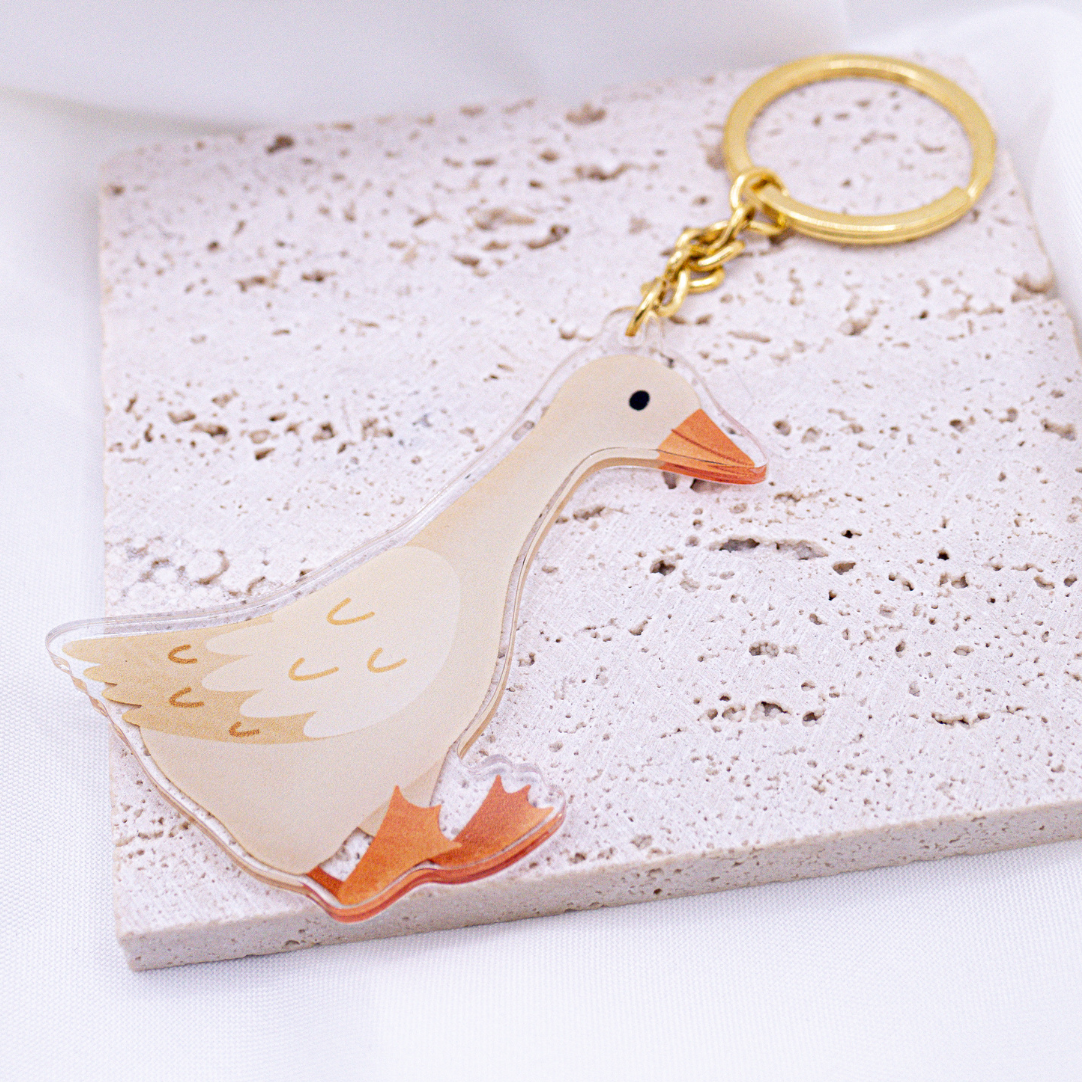 Schlüsselanhänger Gans aus Acryl - Geschenk Einzug Ente