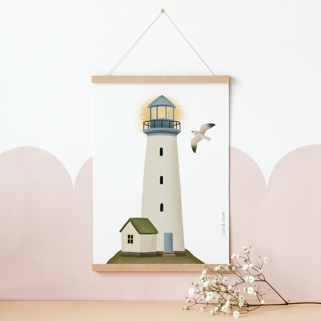 Poster Leuchtturm Nordsee Meer - Kunstdruck Reise Norwegen Norden