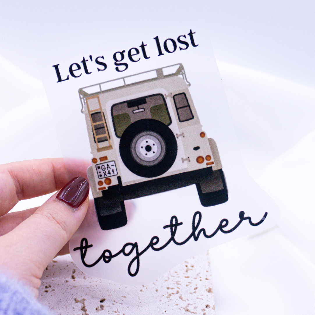 Bügelbild Camper Van Aufnäher Reise - Geschenk Shirt verzieren Iron On Patch "Let's get lost together"