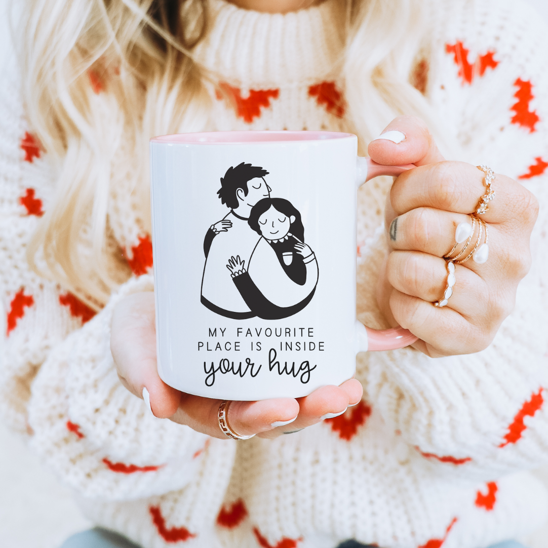 Mug couple hug - enamel mug 0.3 ml