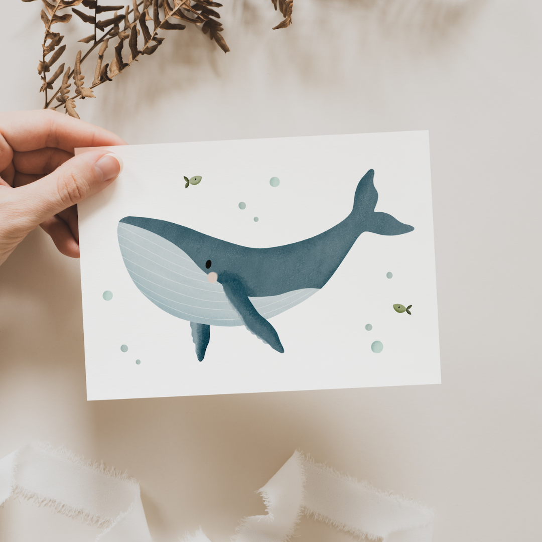 Postkarte Wal - Meerestiere Island