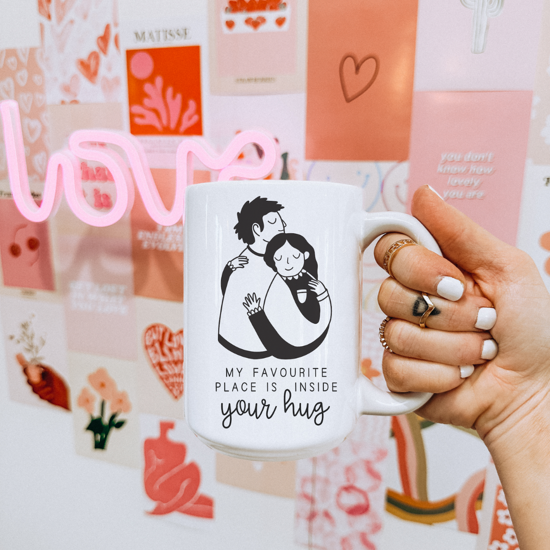 Mug couple hug - enamel mug 0.3 ml