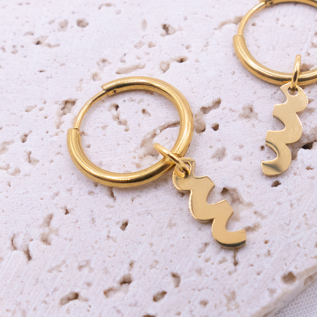 Ohrringe Konfetti Creolen Abstrakte Form - leichte Ohrstecker Ohrringe Konfettischlange