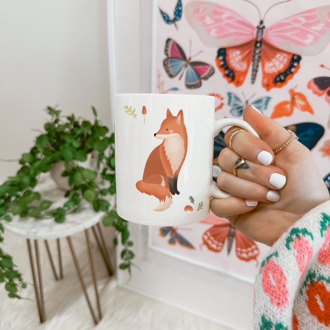 Tasse Fuchs personalisiert Name Waldtiere - Cottagecore Tasse Kaffeetasse Füchse