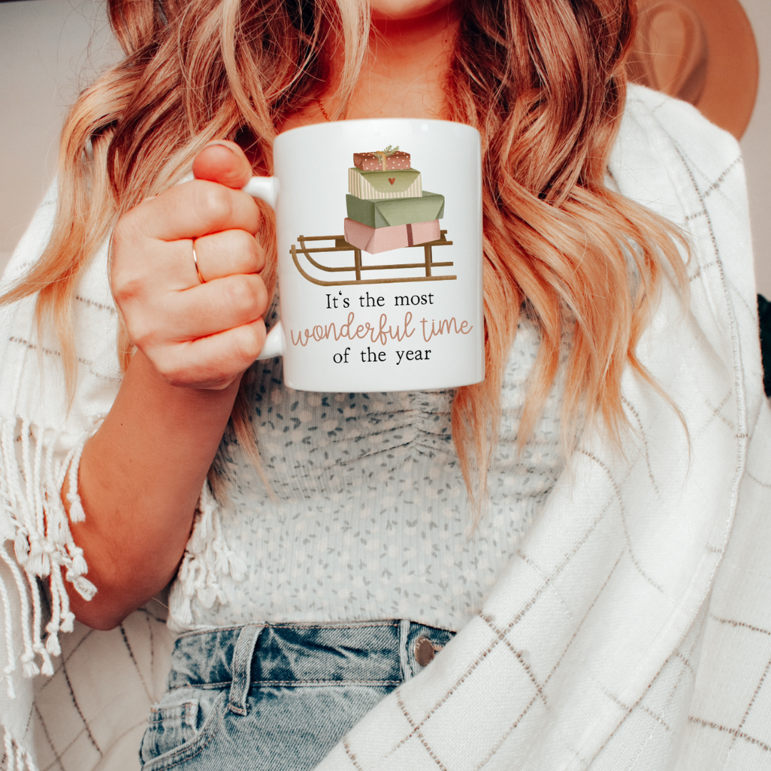 Tasse Weihnachten Schlitten Geschenke - Cottagecore Tasse Kaffeetasse Winter