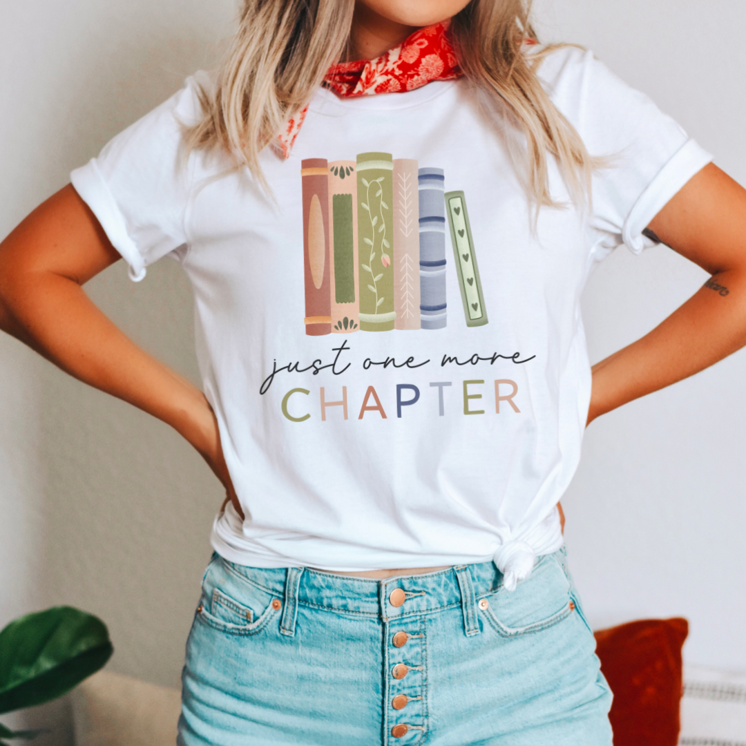 T-Shirt Buch Lesen - "Just one more chapter" Booklover Shirt