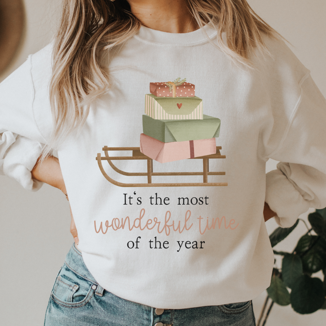 Pullover Weihnachten Schlitten Geschenke - Weihnachtspulli