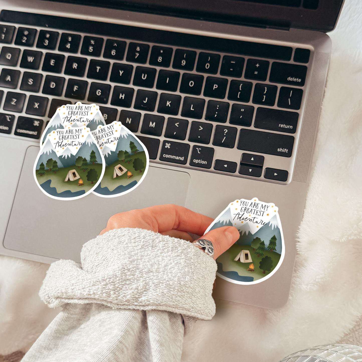 Sticker Abenteuer Zelten Vinyl XXL Reise Aufkleber Liebe KissCut - My greatest Adventure Sticker