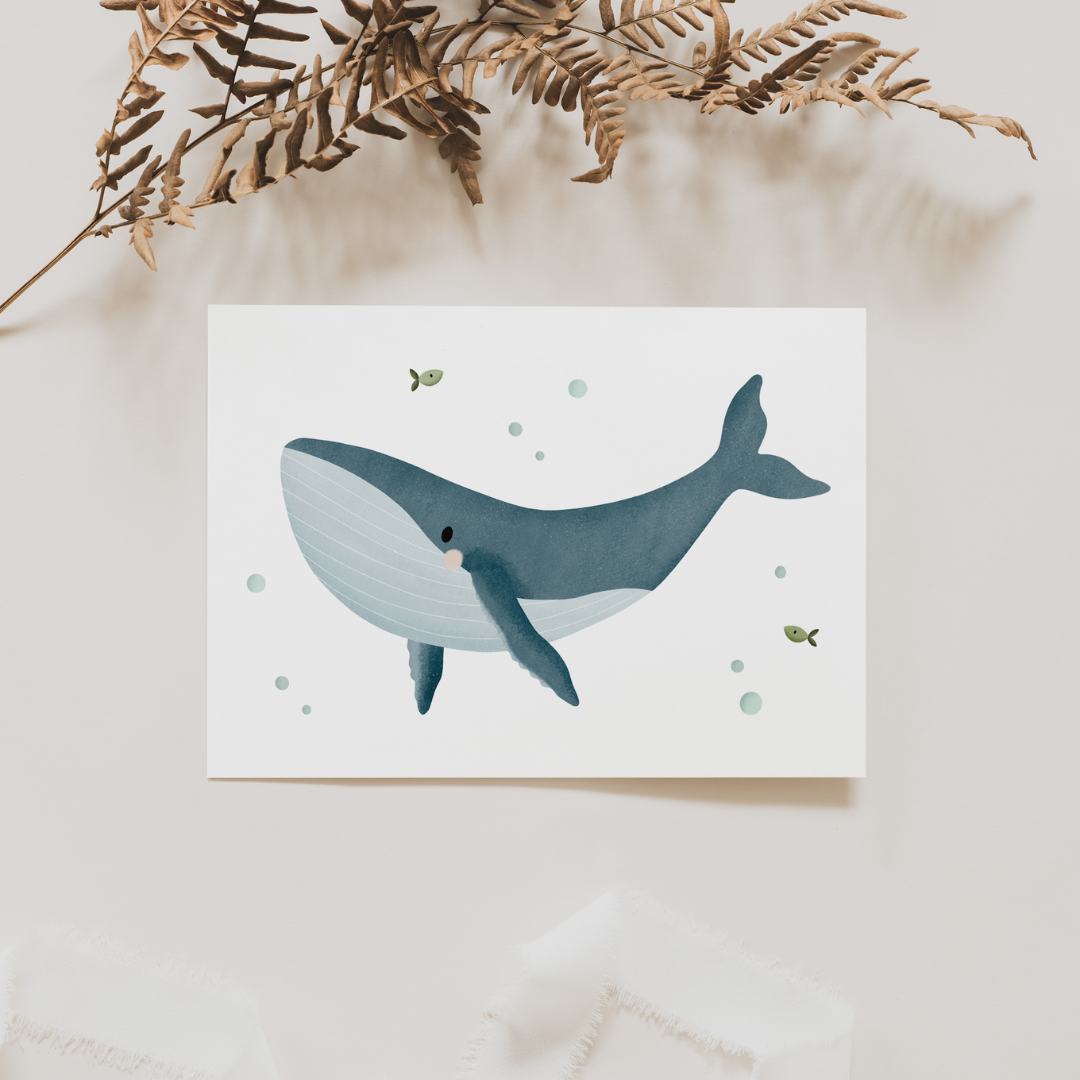 Postkarte Wal - Meerestiere Island