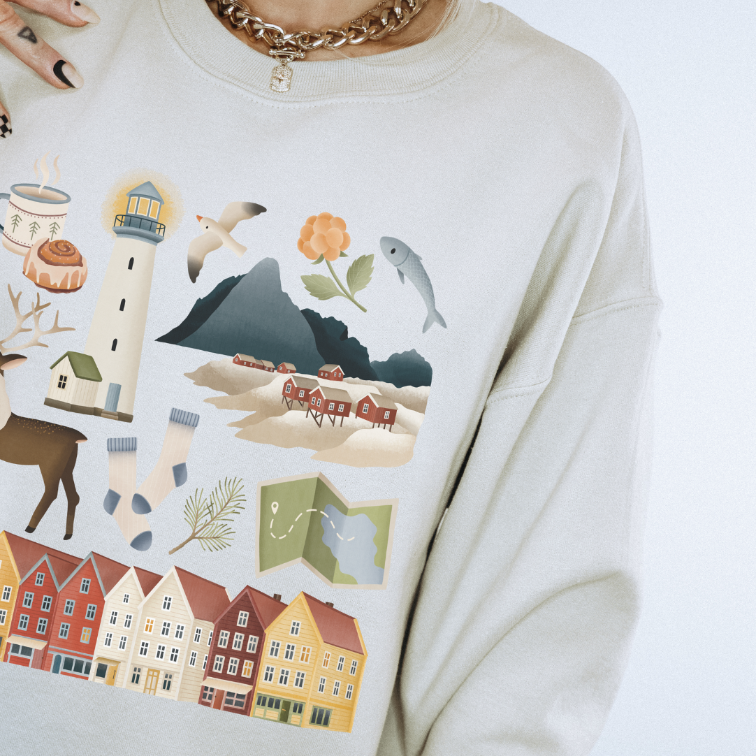 Pullover Norwegen Reise Skandinavien - Reiseshirt Cozy Sweater Lofoten Shirt Souvenir