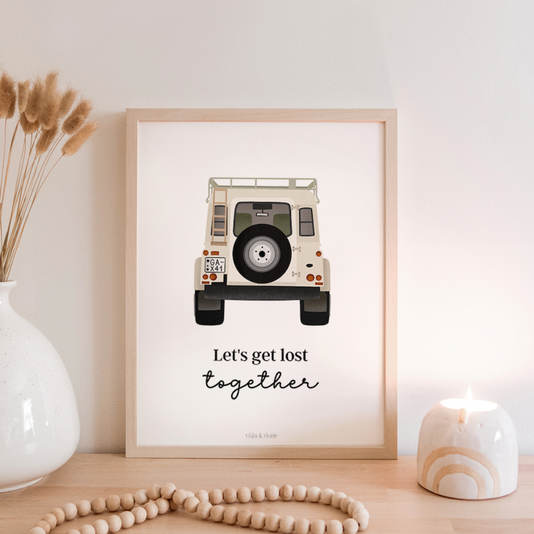 Poster Camper "Let's get lost together" - Reise & Abenteuer - Camper Van