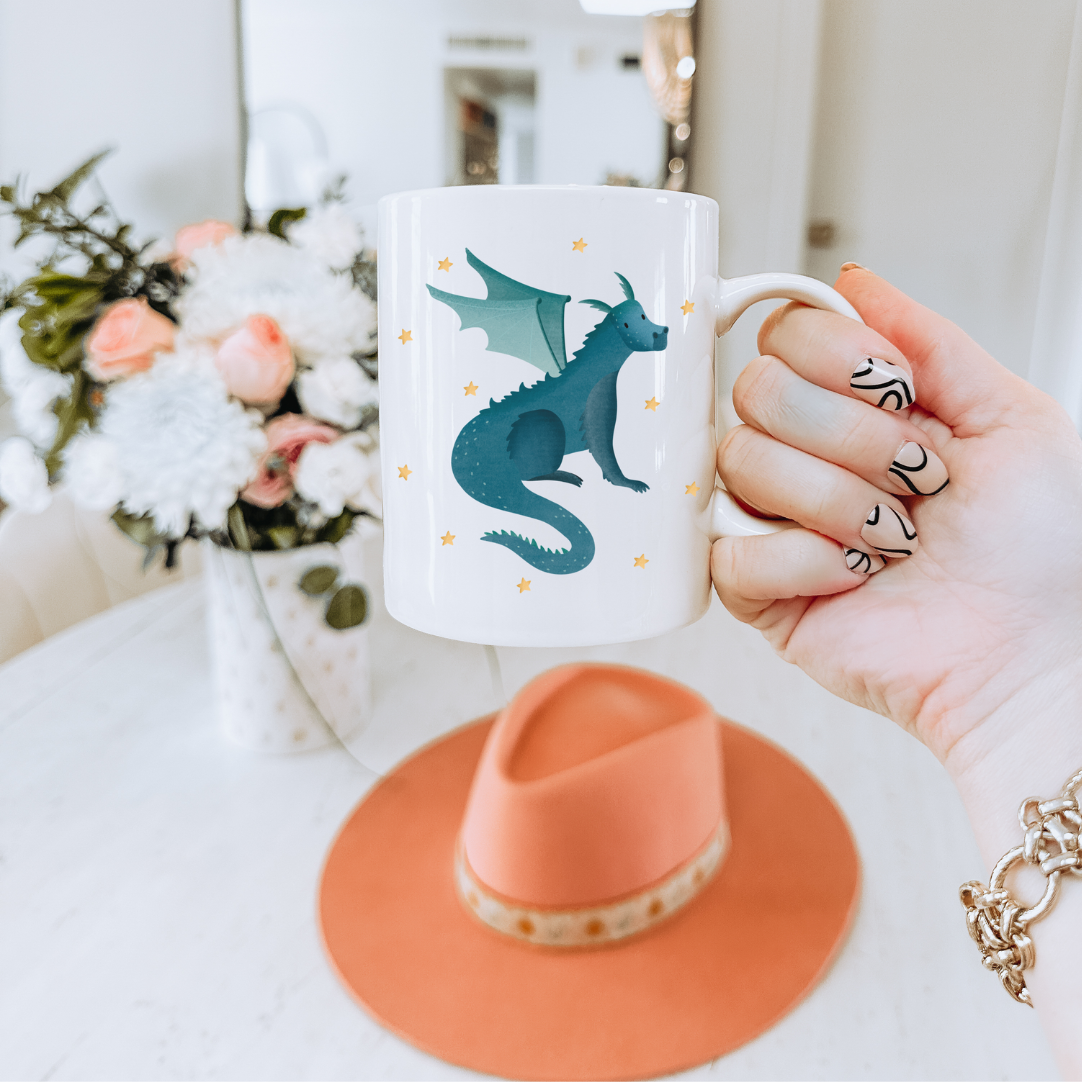 Tasse Drache Sterne - Magie Tasse Bücher & Lesen - Fantasy Kaffeetasse