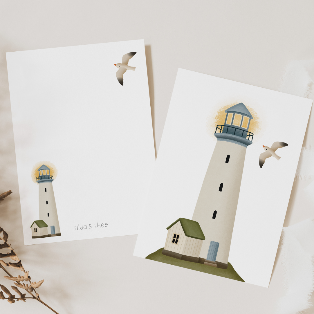 Postkarte Leuchtturm Nordsee Meer Reise - Postkarte Norwegen Karte Ozean