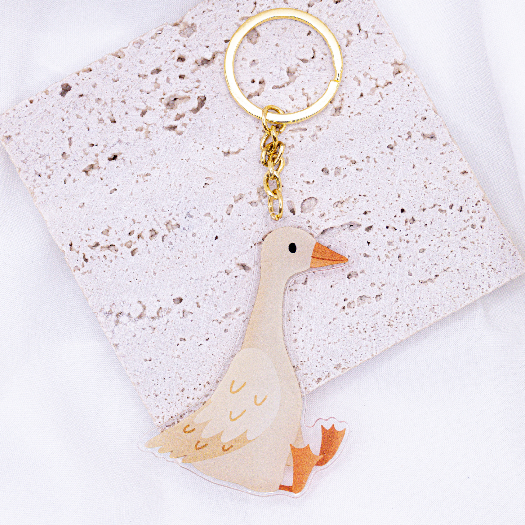 Schlüsselanhänger Gans aus Acryl - Geschenk Einzug Ente