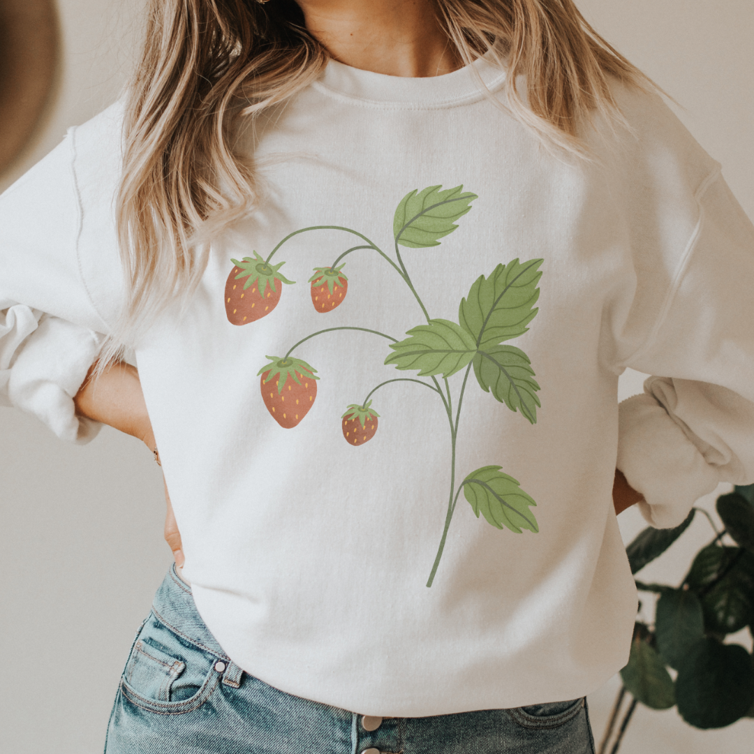 Pullover Walderdbeere - Cottagecore Erdbeer Sweater