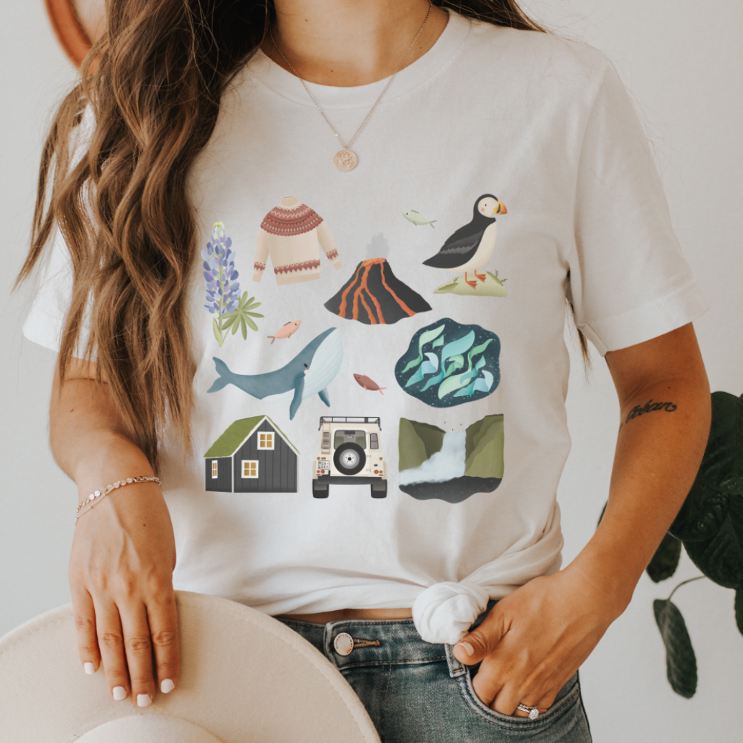 Tshirt Island Reise - BIOBAUMWOLLE Skandinavien Shirt - Iceland Souvenir