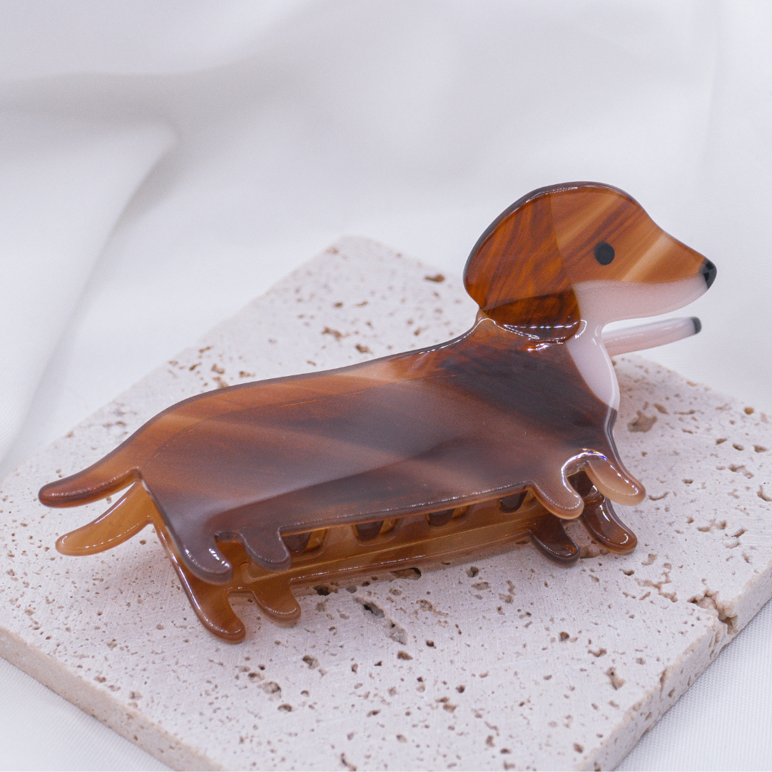 Haarklammer Dackel Hund Haarkralle - Hairclip witziges Haaraccessoire Dachshund Hunderasse