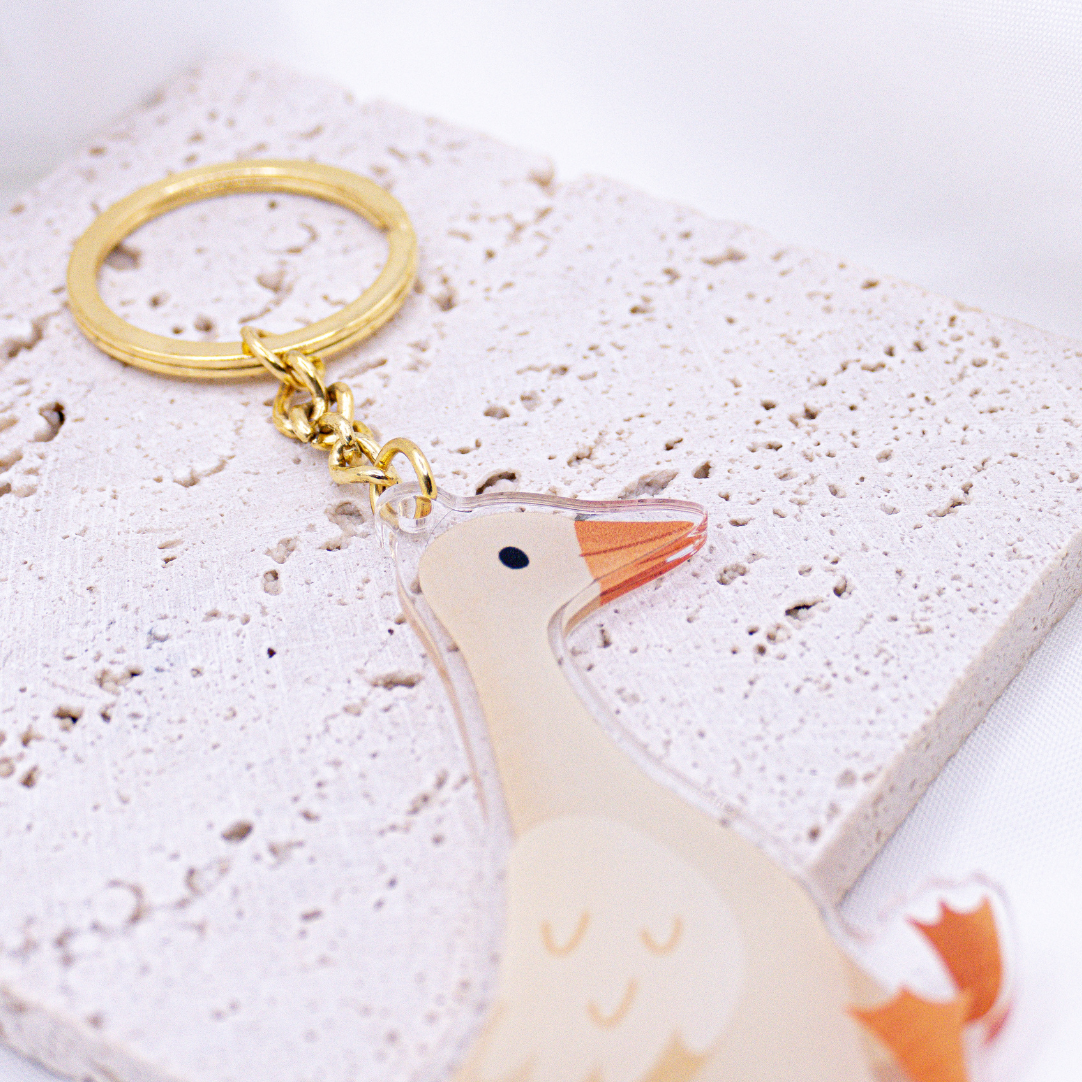 Schlüsselanhänger Gans aus Acryl - Geschenk Einzug Ente