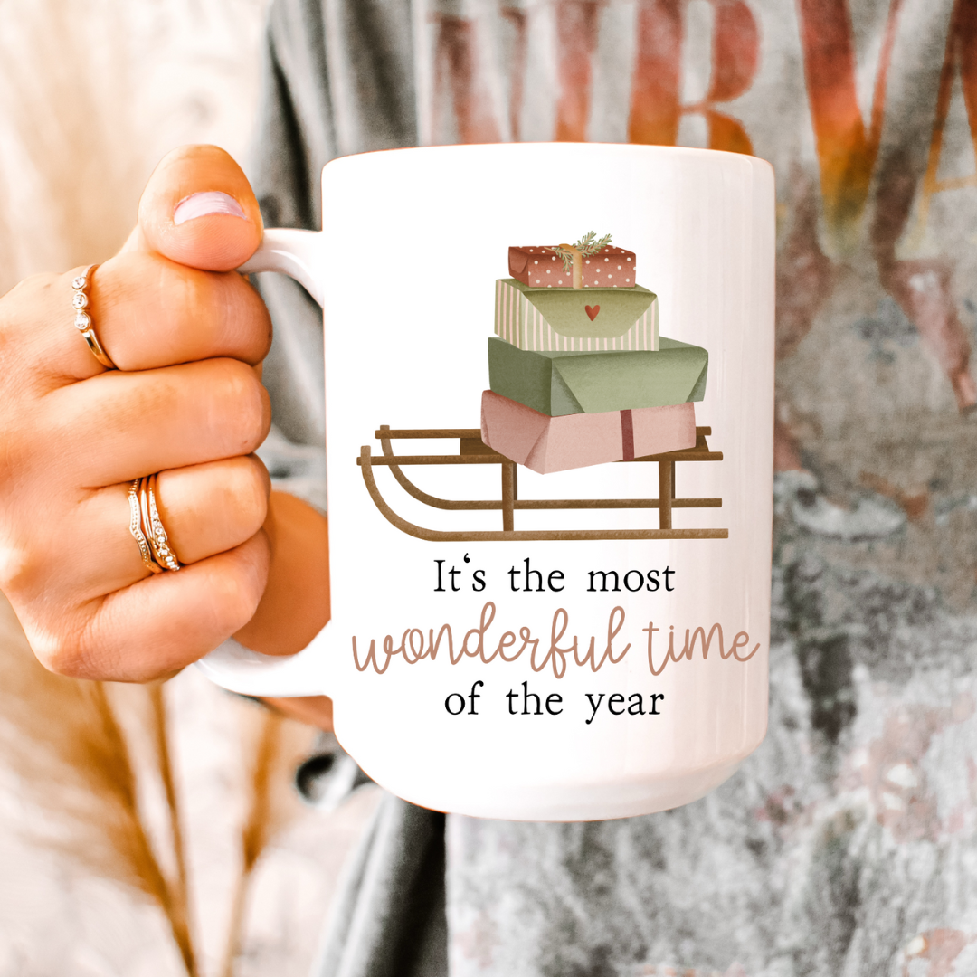 Tasse Weihnachten Schlitten Geschenke - Cottagecore Tasse Kaffeetasse Winter