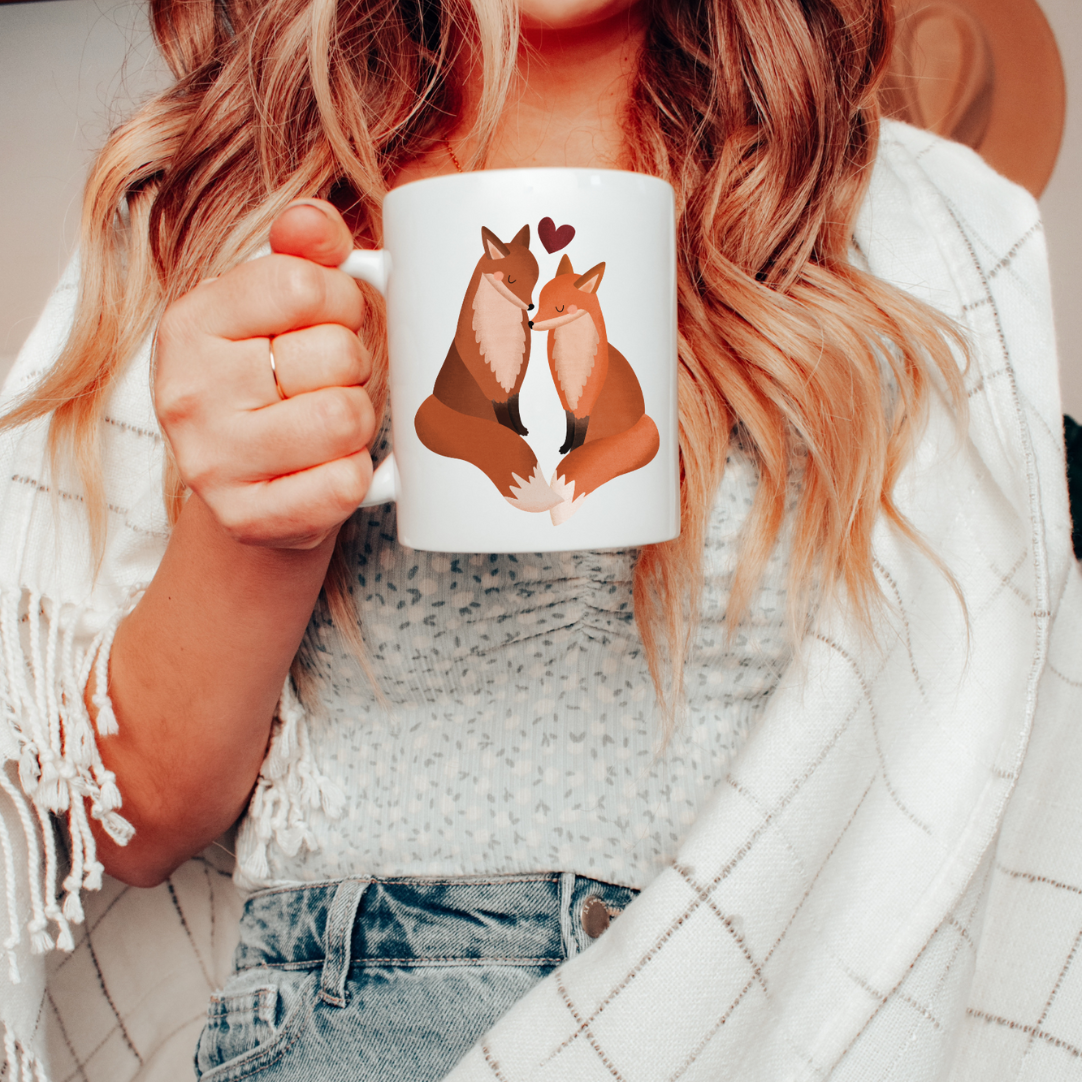 Tasse Fuchs Liebe Paartasse - Füchse Paar Cottagecore Tasse