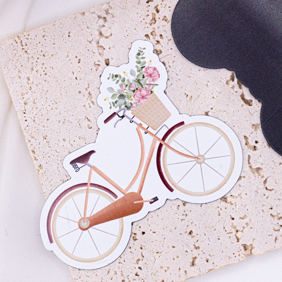 Magnet Fahrrad Blumen - Kühlschrankmagnet Fahrrad Geschenk