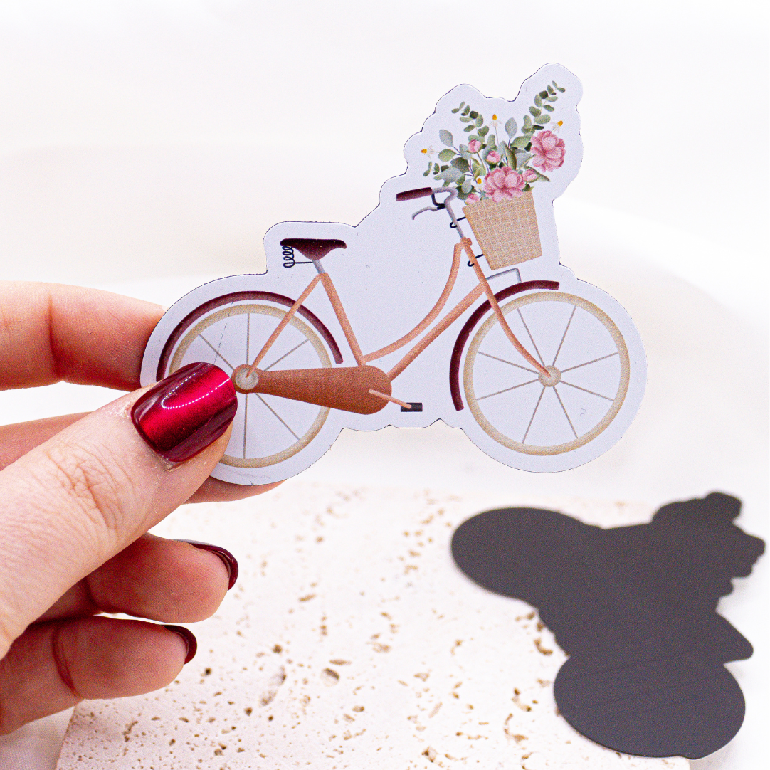 Magnet Fahrrad Blumen - Kühlschrankmagnet Fahrrad Geschenk