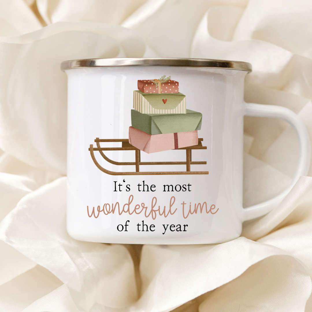 Tasse Weihnachten Schlitten Geschenke - Cottagecore Tasse Kaffeetasse Winter