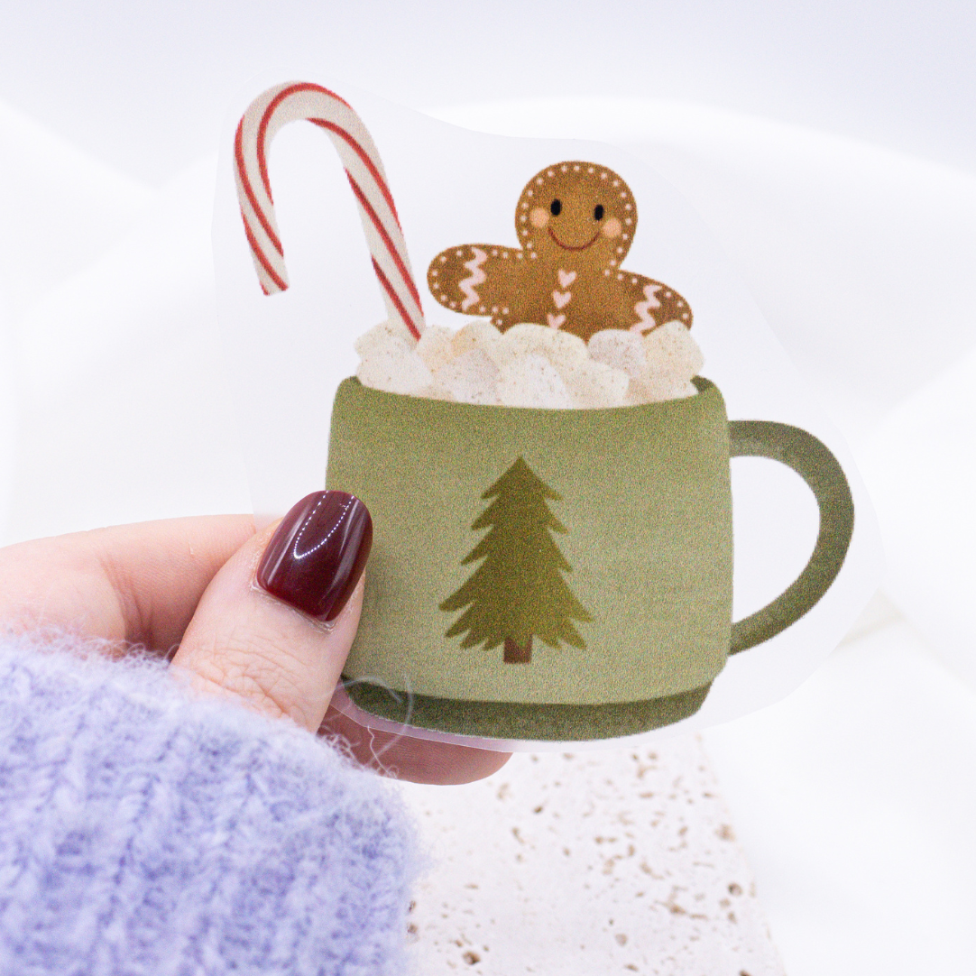 Bügelbild Lebkuchen Heiße Schokolade Aufnäher Weihnachten - Geschenk Shirt verzieren Iron On Patch - Weihnachtsshirt