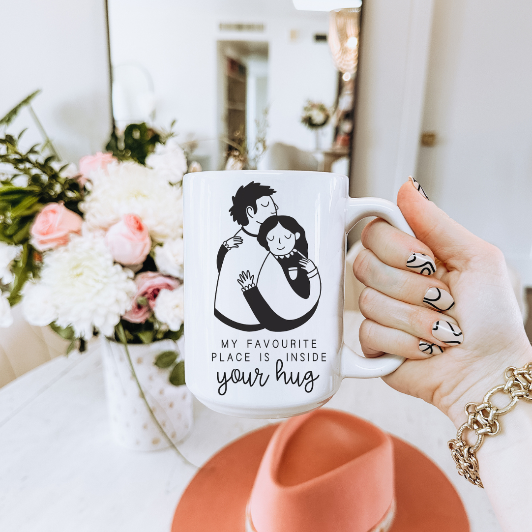 Mug couple hug - enamel mug 0.3 ml