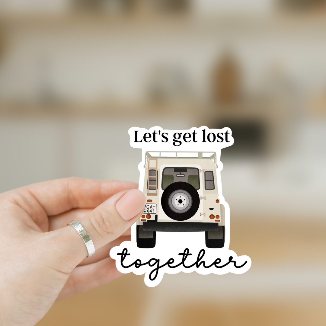 Sticker Camper Van Liebe Vinyl - "Lets get lost" Aufkleber Reise KissCut