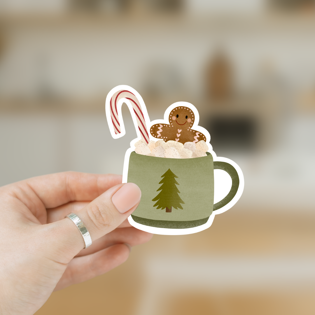 Sticker Weihnachten Hot Chocolate Vinyl - Aufkleber Christmas Mug Kiss Cut