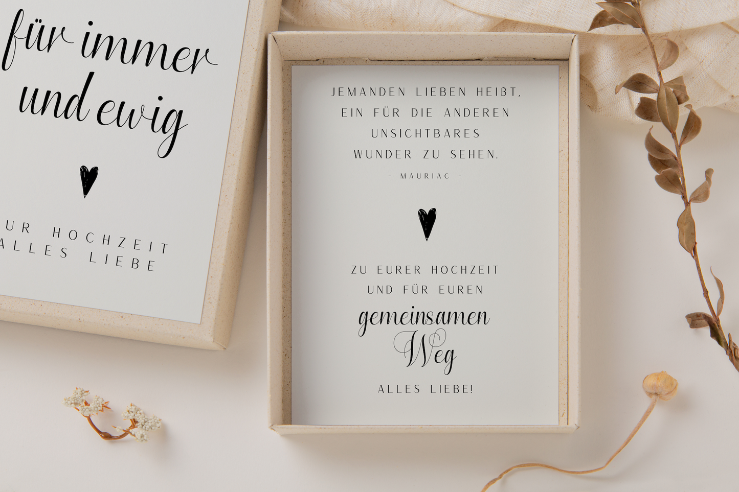 Geschenkschachtel Hochzeit schwarz/weiß - Geldgeschenk "für immer"
