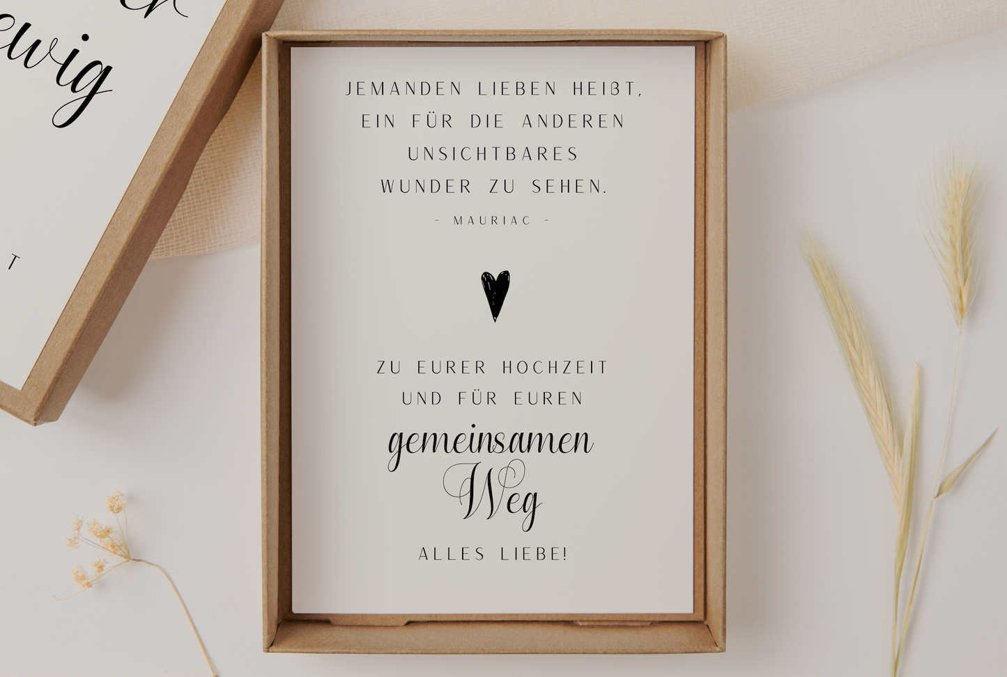 Geschenkschachtel Hochzeit schwarz/weiß - Geldgeschenk "für immer"